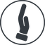 Thin, line, left, circle, horizontal, mirror, healthcare, help, care, gift, hand, giving, giving-hand, love, give, giving-hand-solid icon