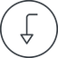 Thin, line, left, circle, sign, confirm, horizontal, mirror, arrow, key, submit, send, return, enter, return-sign, return-sign-thin icon