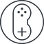 Thin, line, left, circle, game, gaming, games, gamepad, pad, joystick, gamepad-thin icon