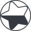 Thin, line, left, circle, star, rate, rating, half, star-half-thin icon