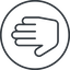 Thin, line, right, solid, circle, horizontal, mirror, hand, stop, fingers, hand-thin icon