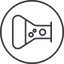 Thin, line, right, circle, bubble, bubbles, graduated, erlenmeyer, chemical, flask, lab, laboratory, chemistry, potion, glassware, conical, bubbling, boiling, bulbous, erlenmeyer-bubbling-thin icon