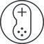 Thin, line, right, circle, game, gaming, games, gamepad, pad, joystick, gamepad-thin icon