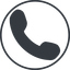 Thin, line, right, circle, phone, call, dial, number, phone-solid, telephone icon