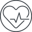 Thin, line, circle, horizontal, mirror, rate, medical, heart, medic, beating, beat, monitor, pulse, beating-heart-thin, beating-heart icon
