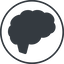 Thin, line, circle, horizontal, mirror, side, human, idea, brain, intelligence, brain-side-solid, brain-side, synapse, neuron, memory icon