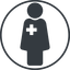 Thin, line, circle, horizontal, mirror, nurse, medical, healthcare, health, female, medic, female-nurse, doctor, hospital, female-nurse-solid icon