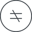 Thin, line, circle, sign, not, horizontal, mirror, symbol, math, mathematics, inequality, mathematical, equal, not-equal, different, not-equal-thin, maths icon
