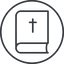 Thin, line, circle, book, bible, holy, christian, bible-thin icon