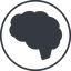 Thin, line, circle, side, human, idea, brain, intelligence, brain-side-solid, brain-side, synapse, neuron, memory icon