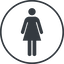 Thin, line, circle, woman, human, dot, toilets, pictogram, dot-50, wc, women, women-toilets, dot-women-toilets icon