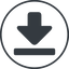 Thin, line, up, circle, download, downloaded, downloading, download-solid icon