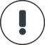Thin, line, circle, mark, warning, exclamation, straight, info, exclamation-mark icon