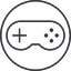 Thin, line, up, circle, game, gaming, games, gamepad, pad, joystick, gamepad-thin icon
