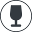 Thin, line, circle, glass, party, wine, empty, champagne, glass-wine, drink, water, glass-wine-empty-solid icon