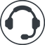 Thin, line, circle, phone, , call, headset-solid, headset, headphone, microphone, support icon