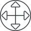 Thin, line, up, circle, arrow, direction, expand, arrows, move, move-thin icon