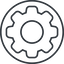 Thin, line, circle, setting, config, gear, wheel, settings, cog, settings-thin icon