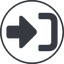 Thin, line, up, solid, circle, sign, in, signin, login, log, log-in, download, upload, connection, sign-in-solid icon