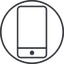 Thin, line, up, circle, iphone, phone, mobile, android, gsm, smartphone, cell, smartphone-thin icon