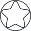 Thin, line, up, circle, star, rate, rating, star-thin, favorite icon