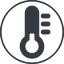 Thin, line, circle, temperature, low, thermometer, cold, thermometer-low, thermometer-low-solid icon