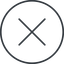 Thin, line, circle, times, cross, error, not, remove, no, delete, times-thin, close, cancel, x, math, mathematics, mathematical, maths icon