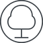 Line, circle, tree, forest, tree-thin icon