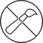 Thin, line, down, circle, prohibited, paint, brush, illustrate, drawing, painting, brush-thin icon