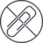 Thin, line, down, circle, prohibited, paper, clip, attachment, paper-clip, paper-clip-alt, paper-clip-alt-thin icon