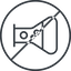 Thin, line, left, circle, prohibited, bubble, bubbles, graduated, erlenmeyer, chemical, flask, lab, laboratory, chemistry, potion, glassware, conical, bubbling, boiling, bulbous, erlenmeyer-bubbling-thin icon
