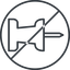 Thin, line, left, circle, prohibited, thumbtack, pin, unpin, thumbtack-thin icon