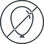 Line, solid, circle, horizontal, mirror, prohibited, balloon, party, birthday, carnival, helium, balloons, balloon-thin icon