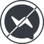 Thin, line, up, circle, brand, horizontal, mirror, message, facebook, social, prohibited, messenger, chat, comment, dialogue, bubble, facebook-messenger icon