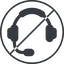 Thin, line, circle, horizontal, mirror, prohibited, phone, , call, headset-solid, headset, headphone, microphone, support icon