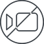 Thin, line, up, circle, horizontal, mirror, youtube, video, prohibited, camera, film, movie, videocamera, videocamera-thin icon