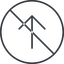 Thin, line, up, circle, arrow, direction, prohibited, arrow-simple-thin icon