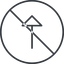 Thin, line, up, circle, arrow, prohibited, arrow-thin icon