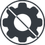 Thin, line, circle, setting, config, gear, wheel, settings, cog, prohibited, gear-wide, gear-solid icon