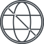 Thin, line, circle, prohibited, globe, world, earth, www, globe-thin, web icon