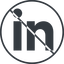 Thin, line, circle, logo, brand, social, prohibited, network., linkedin icon