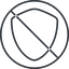 Thin, line, circle, prohibited, safe, shield, protection, royalty, blazon, shield-thin icon