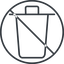 Thin, line, circle, prohibited, trash, bin, delete, garbage, trash-thin icon