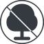 Thin, line, solid, circle, prohibited, tree, forest, tree-solid icon