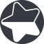 Thin, left, solid, circle, star, rate, rating, half, star-half-thin icon