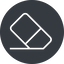 Thin, solid, circle, horizontal, mirror, remove, eraser, erase, rubber, eraser-alt-thin, eraser-alt icon