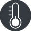 Thin, solid, circle, horizontal, mirror, temperature, low, thermometer, cold, thermometer-low, thermometer-low-thin icon
