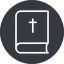 Thin, solid, circle, book, bible, holy, christian, bible-thin icon