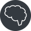Thin, solid, circle, side, human, idea, brain, intelligence, brain-side, brain-side-thin, synapse, neuron, memory icon