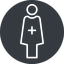 Thin, solid, circle, nurse, medical, healthcare, health, female, medic, female-nurse, doctor, hospital, female-nurse-thin icon